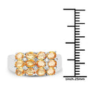 2.67 Carat Genuine Yellow Sapphire and White Diamond .925 Sterling Silver Ring-3