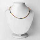 11.65 Carat Created Multi Sapphire .925 Sterling Silver Necklace-3