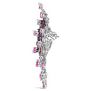 18K White Gold 1.00 Cttw Diamond, Ruby  Sapphire, and Amethyst Mixed Gemstone Butterfly Brooch Pin (G-H Color, VS1-VS2 Clarity)-3