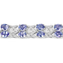 12.24 Carat Genuine Tanzanite and White Topaz .925 Sterling Silver Bracelet-4