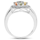 1.54 Carat Genuine Multi Sapphire .925 Sterling Silver Ring-2