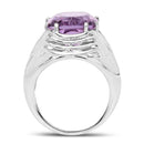 10.02 Carat Genuine Amethyst .925 Sterling Silver Ring-2