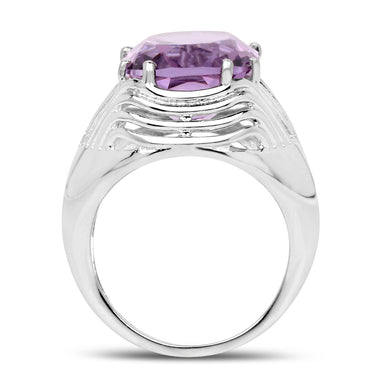 10.02 Carat Genuine Amethyst .925 Sterling Silver Ring - 0