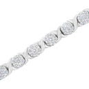 14K White Gold 4 7/8 Cttw Round Brilliant-Cut Diamond Round Cluster & X-Link 7" Tennis Bracelet (I-J Color, SI2-I1 Clarity)-4