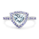 1.41 Carat Genuine Aquamarine & Tanzanite .925 Sterling Silver Ring-3