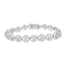 .925 Sterling Silver 1/2 Cttw Diamond Nested Circle Miracle Set Open Wheel 7" Fashion Link Bracelet (I-J Color, I3 Clarity)-1