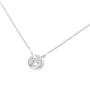 10K White Gold 1/10 Carat Round Brilliant-Cut Diamond Modern Bezel-Set Solitaire 16"-18" Pendant Necklace (H-I Color, SI2-I1 Clarity)-8