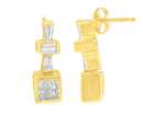 14K Yellow Gold 1 1/3 cttw Diamond Hoop Earrings (G-H, VS1-VS2)-4