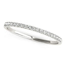 14k White Gold Pave Set Round Diamond Wedding Ring (1/8 cttw)-1