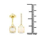 1.06 Carat Genuine Ethiopian Opal and White Diamond 10K Yellow Gold Earrings-3