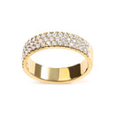 14K Yellow Gold Pave Set 3/4 cttw Multi Row Diamond Band Ring  (H-I Color, SI2-I1 Clarity) - Size 7-3