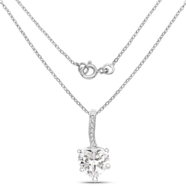 4.46 Carat Genuine White Cubic Zirconia .925 Sterling Silver Pendant - 0