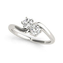 Solitaire Two Stone Diamond Ring in 14k White Gold (1/2 cttw)-1