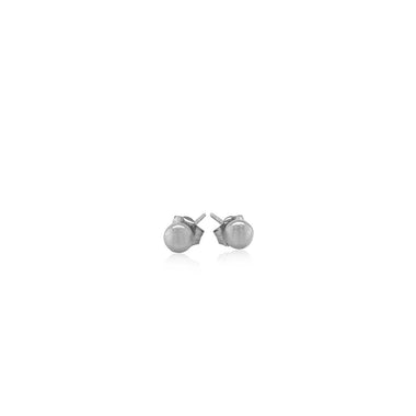 14k White Gold Round Stud Earrings (4.0 mm) - 0