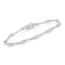 .925 Sterling Silver 1/4 Cttw Diamond Miracle-Set Flared-Bar 7" Link-Style Tennis Bracelet (I-J Color, I3 Clarity)-3
