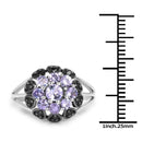 1.18 Carat Genuine Tanzanite and Black Spinel .925 Sterling Silver Ring-3