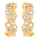 14K Yellow Gold 3/4 Cttw Diamond Honeycomb Hoop Earrings (G-H Color, SI1-SI2 Clarity) - 24MM-3