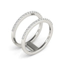 14k White Gold Dual Band Design Ring with Diamonds (1/3 cttw)-3
