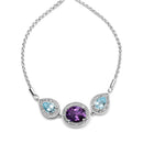 .925 Sterling Silver Oval Amethyst and Pear Blue Topaz with Diamond Accent Lariat 4â€-10â€ Adjustable Bolo Bracelet (H-I Color, SI1-SI2 Clarity)-4