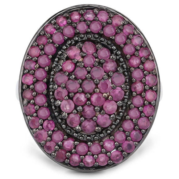 3.11 Carat Genuine Ruby .925 Sterling Silver Ring