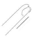 10k White Gold Adjustable Wheat Chain 1.0mm-3