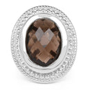 7.90 Carat Genuine Smoky Quartz .925 Sterling Silver Ring-3