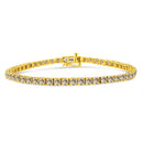 14K Yellow Gold Plated .925 Sterling Silver 8.0 Cttw Diamond Classic Link Tennis Bracelet (K-L Color, I2-I3 Clarity) - 7-1/4"-1