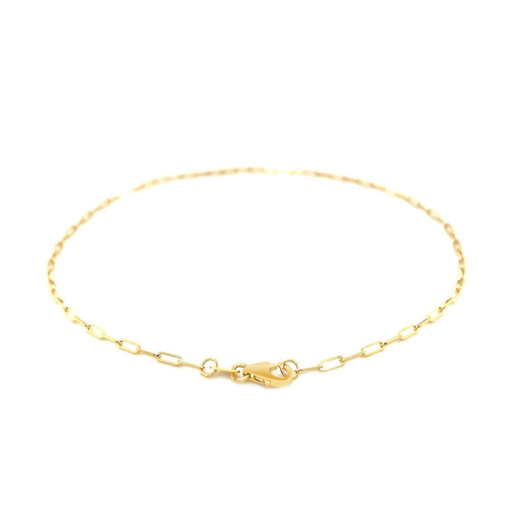 14K Yellow Gold Fine Paperclip Anklet (1.5mm)