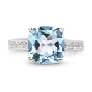 4.62 Carat Genuine Blue Topaz and White Topaz .925 Sterling Silver Ring-3