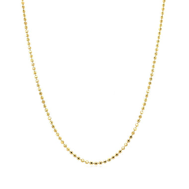 14k Yellow Gold Diamond-Cut Bead Chain 1.2mm - 0