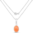 6.00 Carat Genuine Peach Moonstone .925 Sterling Silver Pendant-2