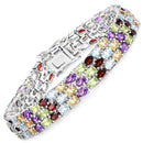 23.74 Carat Genuine Multi Stones .925 Sterling Silver Bracelet-2
