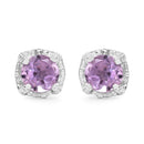 1.46 Carat Genuine Amethyst .925 Sterling Silver Earrings-1