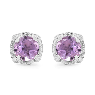 1.46 Carat Genuine Amethyst .925 Sterling Silver Earrings