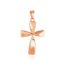 Flat Twisted Cross Pendant in 14k Rose Gold-2
