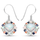 4.73 Carat Genuine Multi Stone .925 Sterling Silver Earrings-1