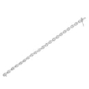 .925 Sterling Silver 1/10 Cttw Miracle-Set Diamond Pear Shape and Bezel Link Bracelet (I-J Color, I3 Clarity) - 7.25"-5