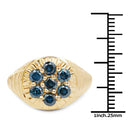 14K Yellow Gold Plated 1.40 Carat Genuine Blue Diamond .925 Sterling Silver Ring-3