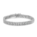 .925 Sterling Silver 1.0 Cttw Diamond Collar Line Link Bracelet (I-J Color, I1-I2 Clarity) - Size 7.25" Inches-1