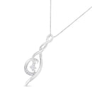Espira 10K White Gold 1/10 cttw Diamond Swirl Pendant Necklace (I-J, I1-I2)-3