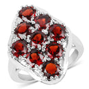 5.22 Carat Genuine  Garnet .925 Sterling Silver Ring-1