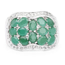 2.20 Carat Genuine Emerald & White Topaz .925 Sterling Silver Ring-4