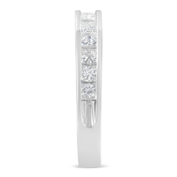 Women's 18K White Gold Princess Cut Diamond Band Ring (1 Cttw, G-H Color, SI1-SI2 Clarity) - Size 6