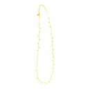 14K Yellow Gold Necklace with Dangling Hearts-1