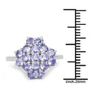 1.70 Carat Genuine Tanzanite .925 Sterling Silver Ring-3