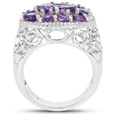 2.64 Carat Genuine Amethyst .925 Sterling Silver Ring - 0