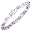 6.88 Carat Genuine Amethyst .925 Sterling Silver Bracelet-1