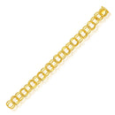 14k Yellow Gold Solid Double Link Charm Bracelet 10.0mm-1