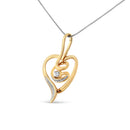 Espira 10K Yellow Gold .03 Cttw Diamond-Accented Round-Cut Diamond Swirl Open Heart 18" Pendant Necklace (I-J Color, I2-I3 Clarity)-2