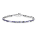 4.34 Carat Genuine Tanzanite .925 Sterling Silver Bracelet-1